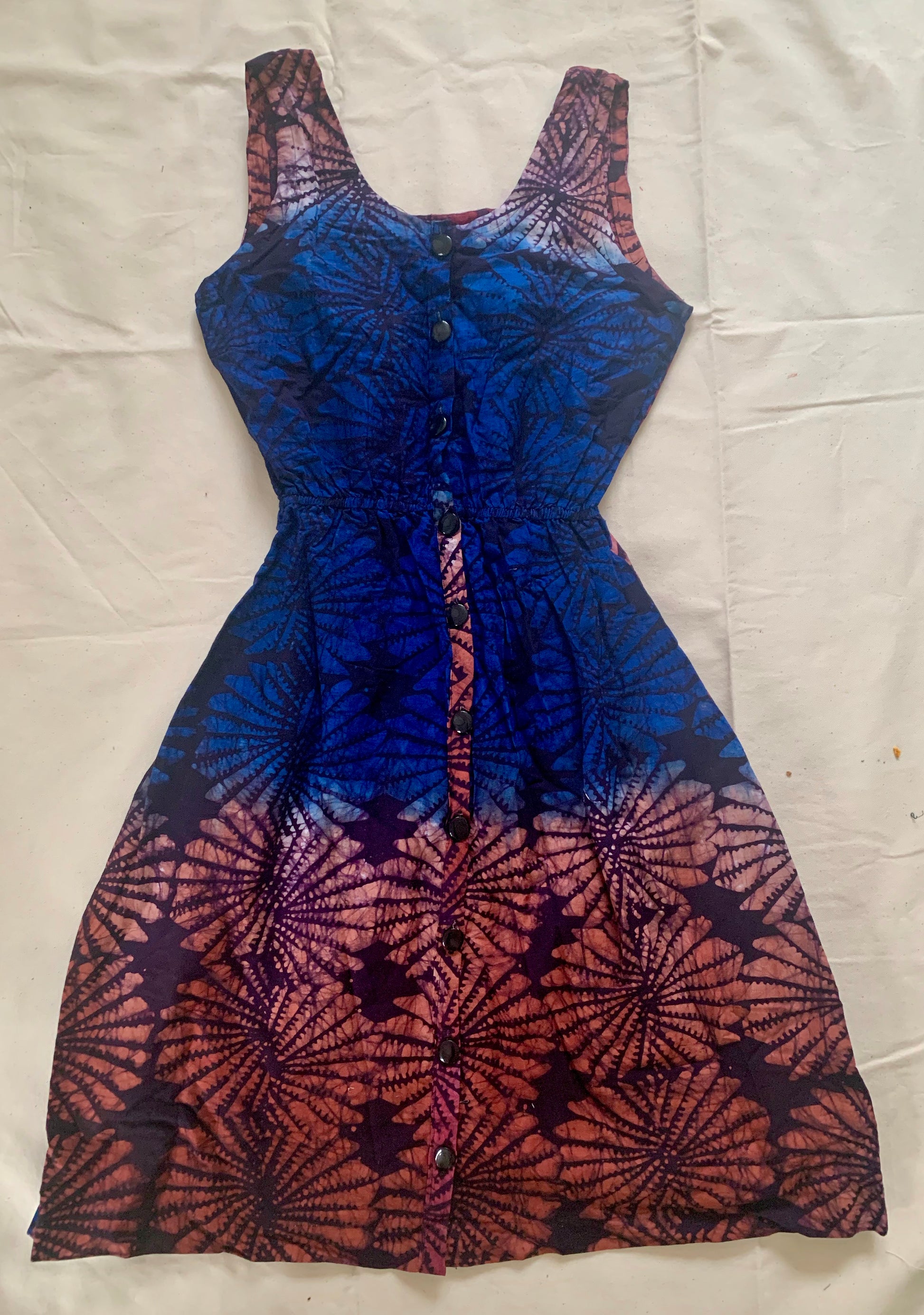 Batik starry blue red-Dress-Letasi Design Studio