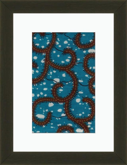 Blue Earthworms-Framed Fabric-Letasi Design Studio